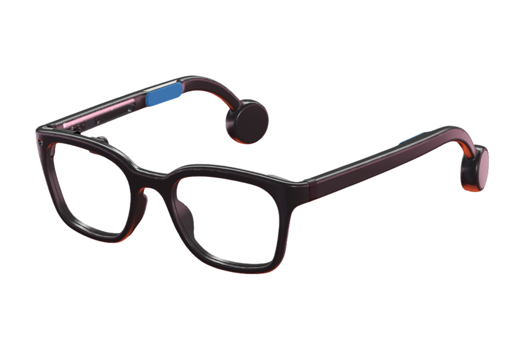 Halo AI glasses frame design with Micro OLED display