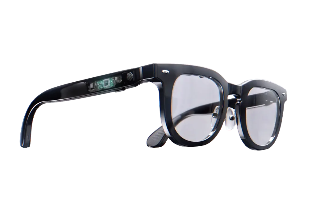 Halliday AI Glasses front view with retro-style frame