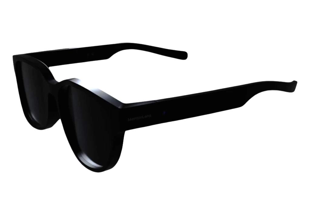 Transparent micro-LED waveguide display in MentorLens glasses